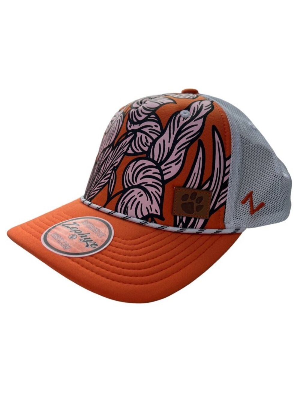 Zephyr Muse Trucker Hat One Size Clemson Tigers Orange Adjustable Snapback NEW